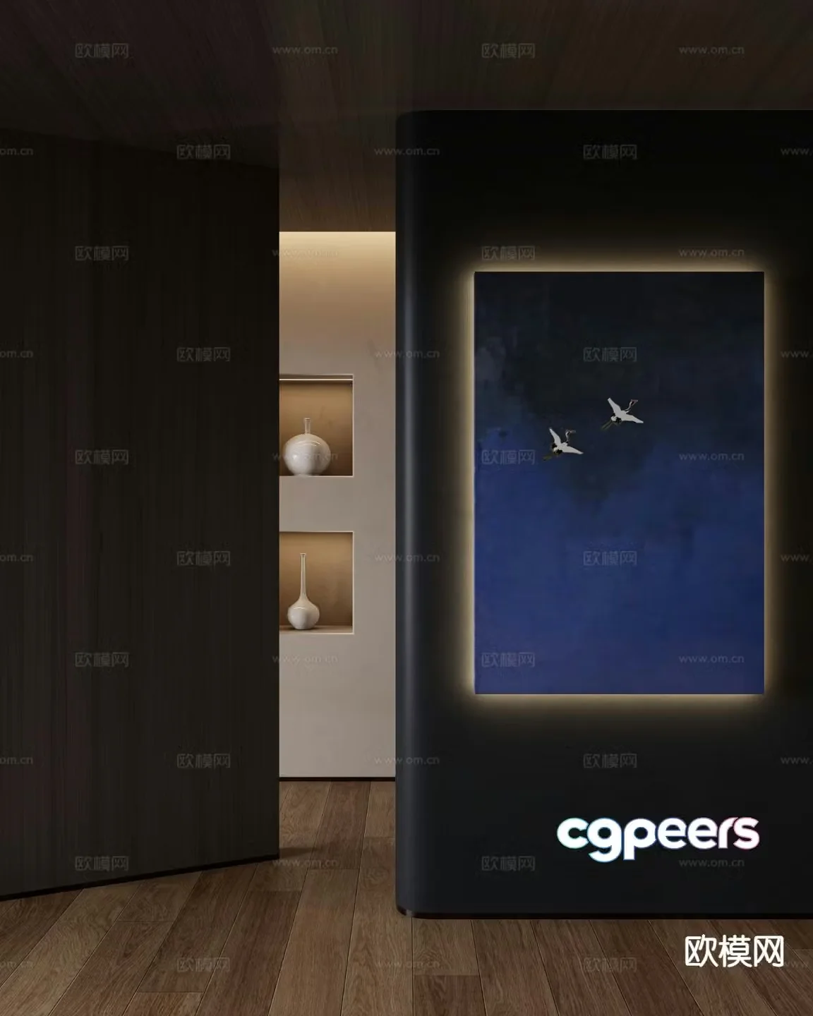 Modern decorative painting Klein blue hanging painting 3D model