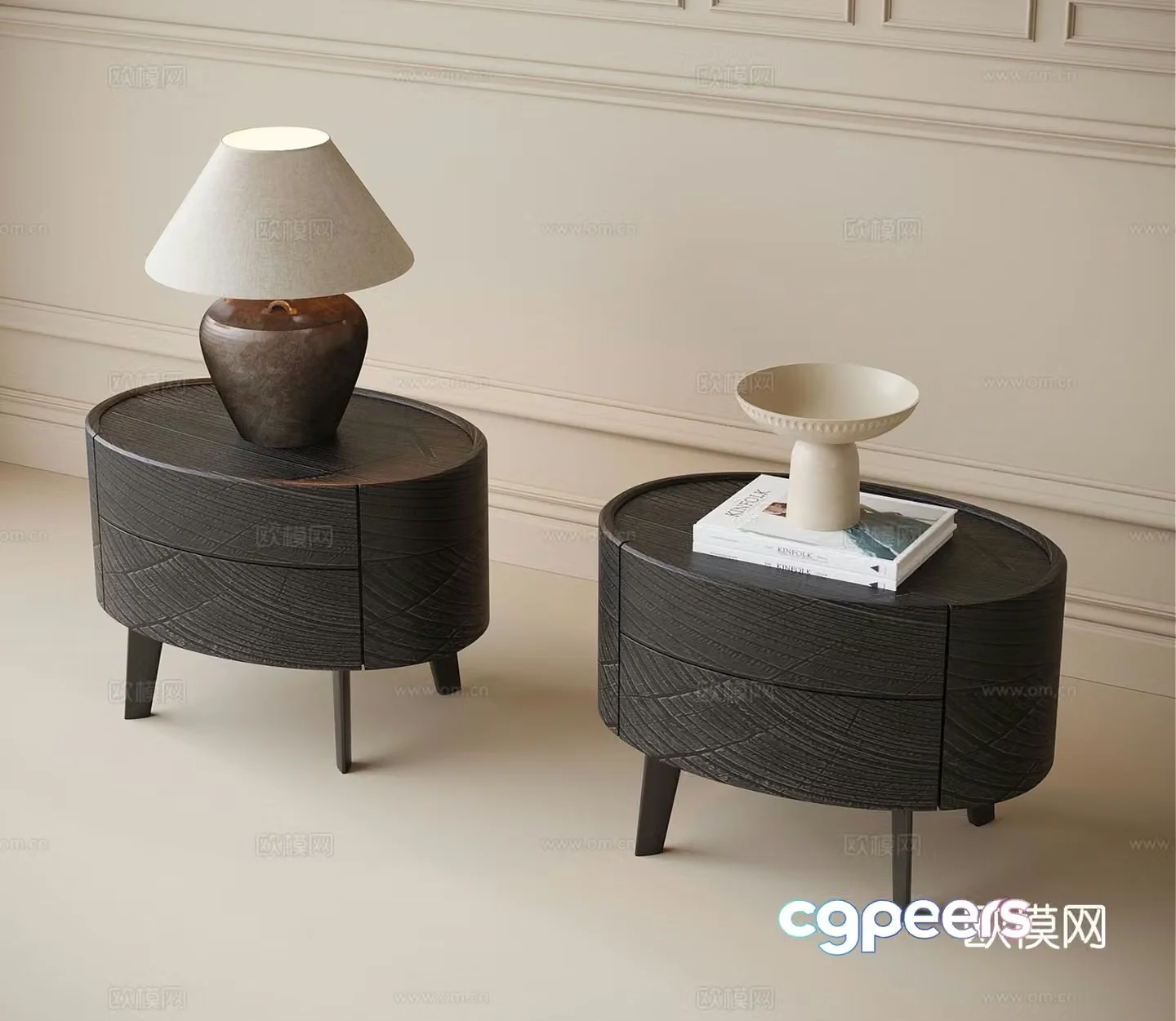 Medieval style bedside table 3d model