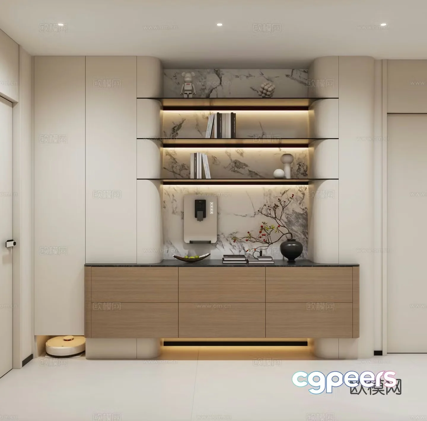 Modern tea cabinet 3d model