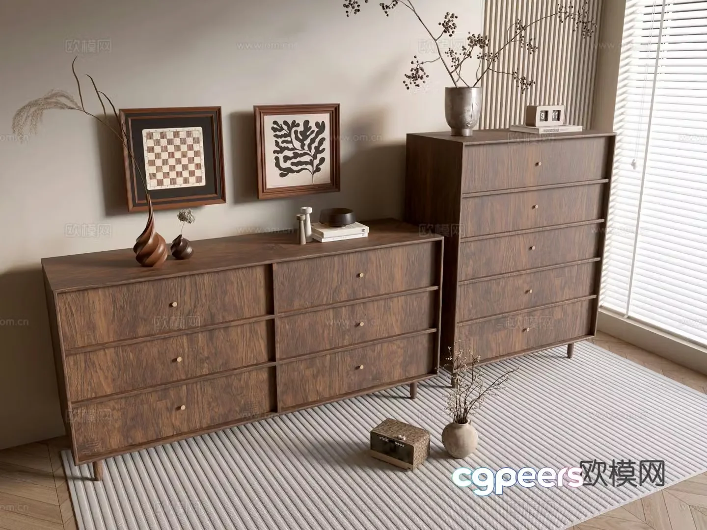 Medieval style chest of drawers 3D model