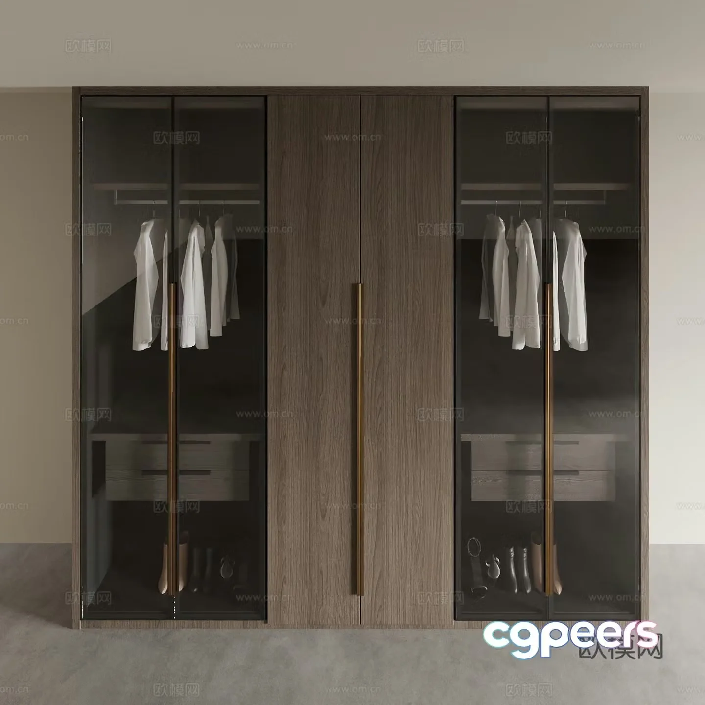 Modern glass wardrobe 3d model