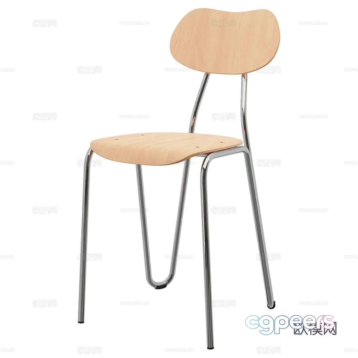 Nordic simple single chair chair simple chair living room chair stool 3d model