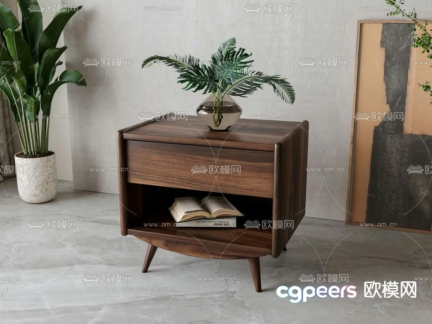 wabi-sabi bedside table 3d model