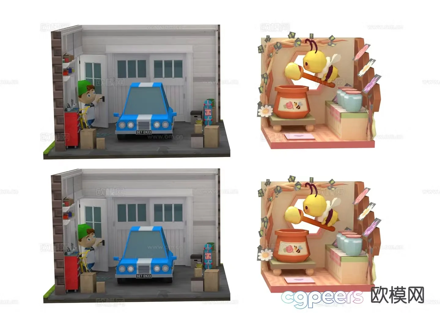Furnishings toys beautiful display micro landscape 3d model