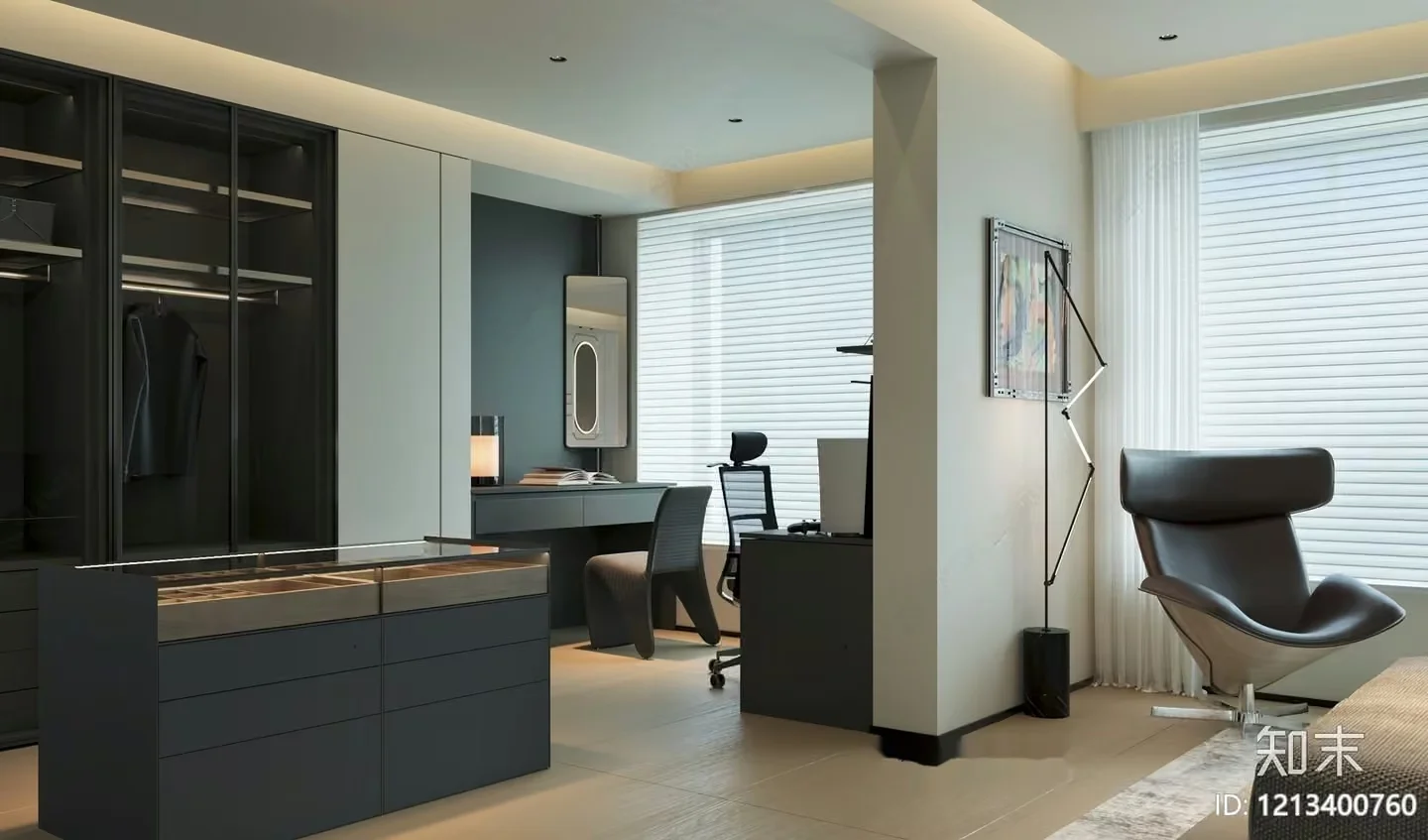 Modern Home Office 3D Model – 5627 – VRAY Render