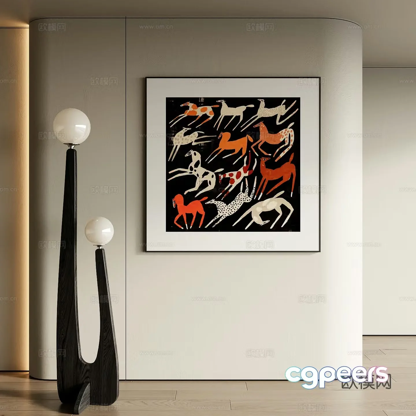 Wasabi wind decorative painting 3d model