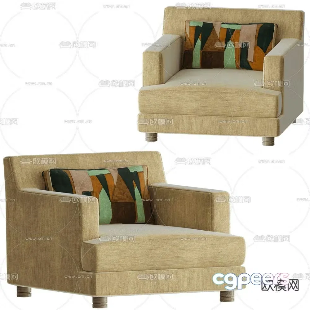 Modernature single sofa 3d model