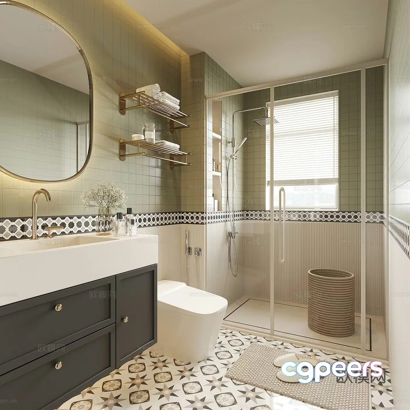 Modern home bathroom 3d model
