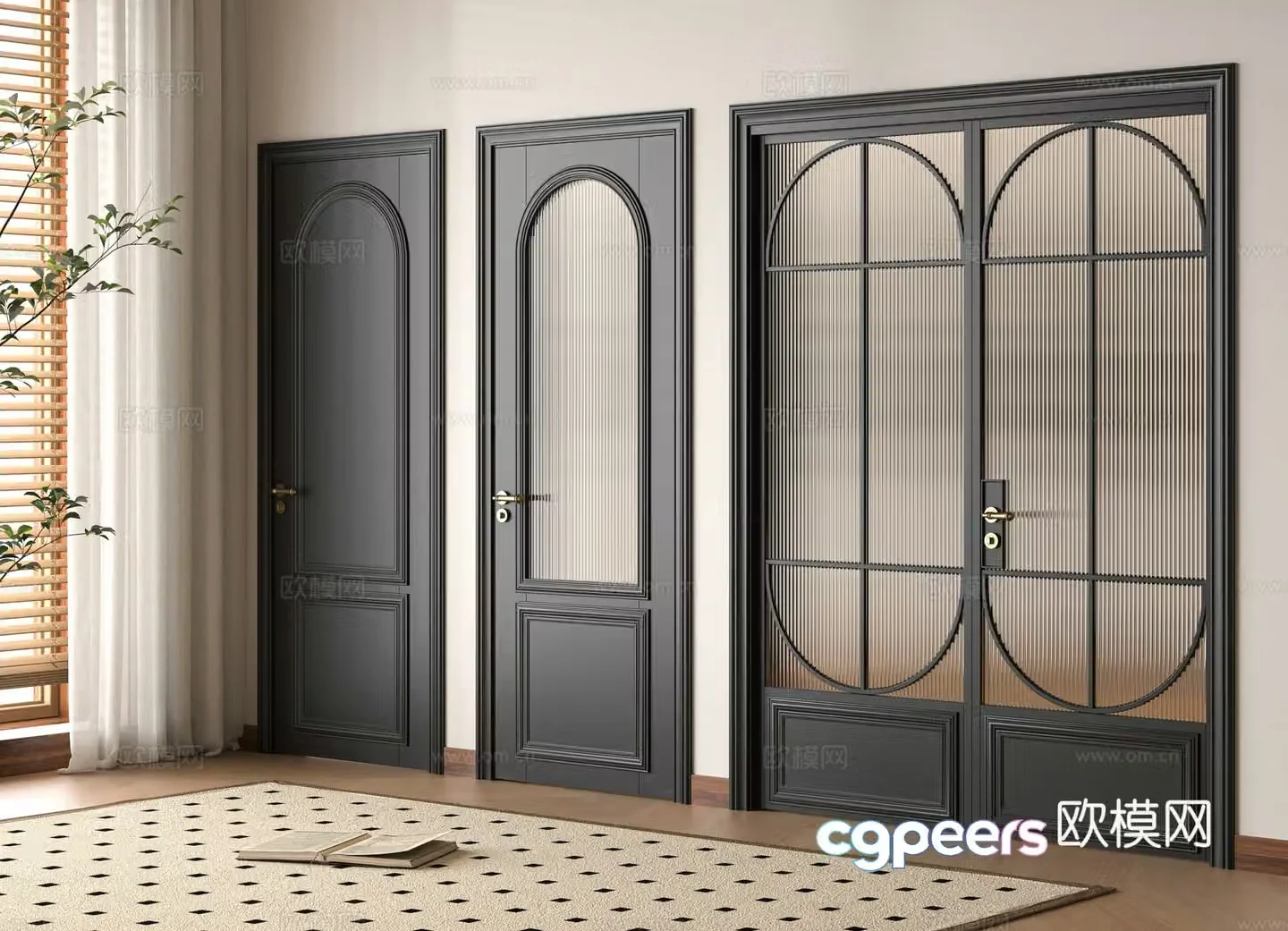Modern single door 3D model