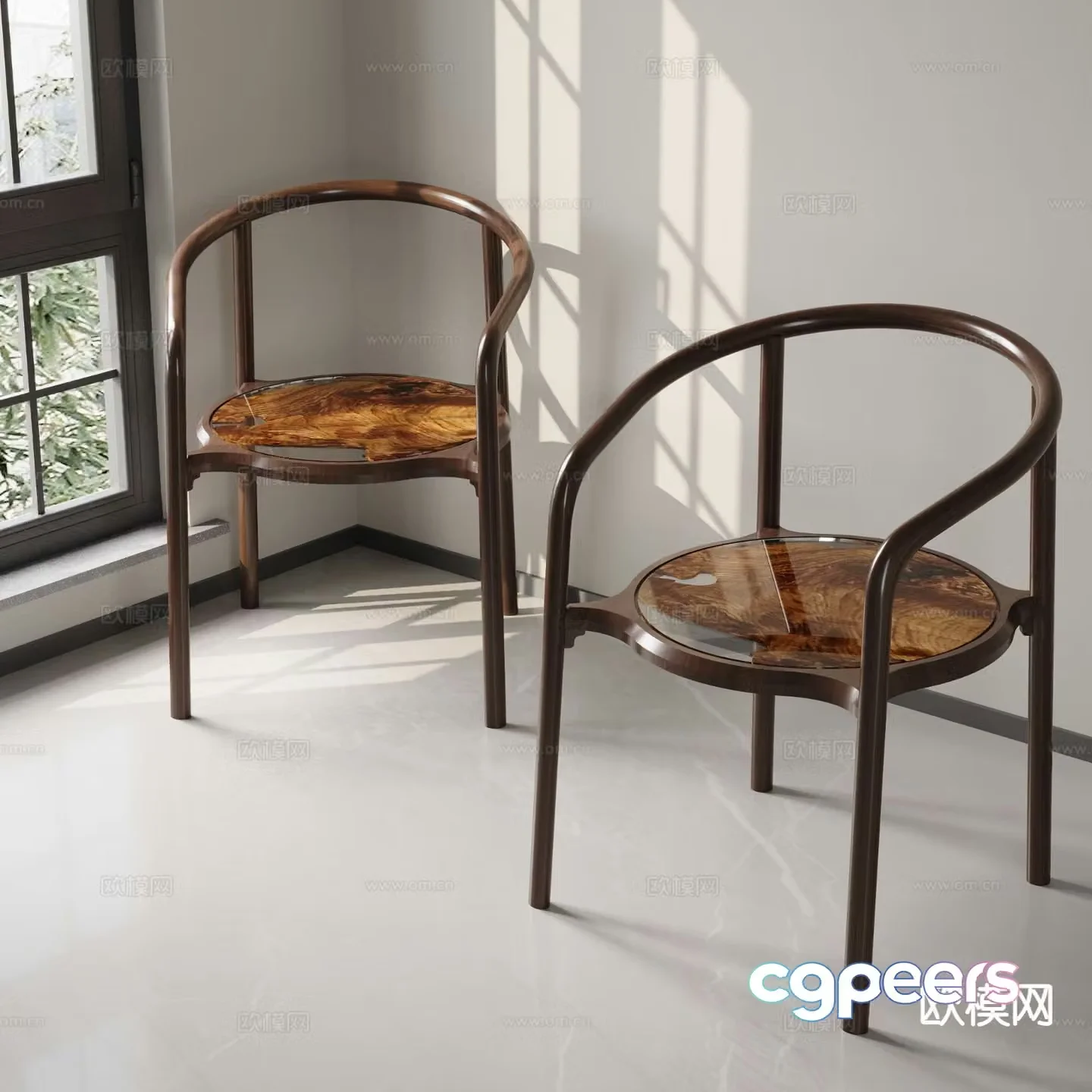 New Chinese style Song Dynasty chair Golden nanmu chair 3D model