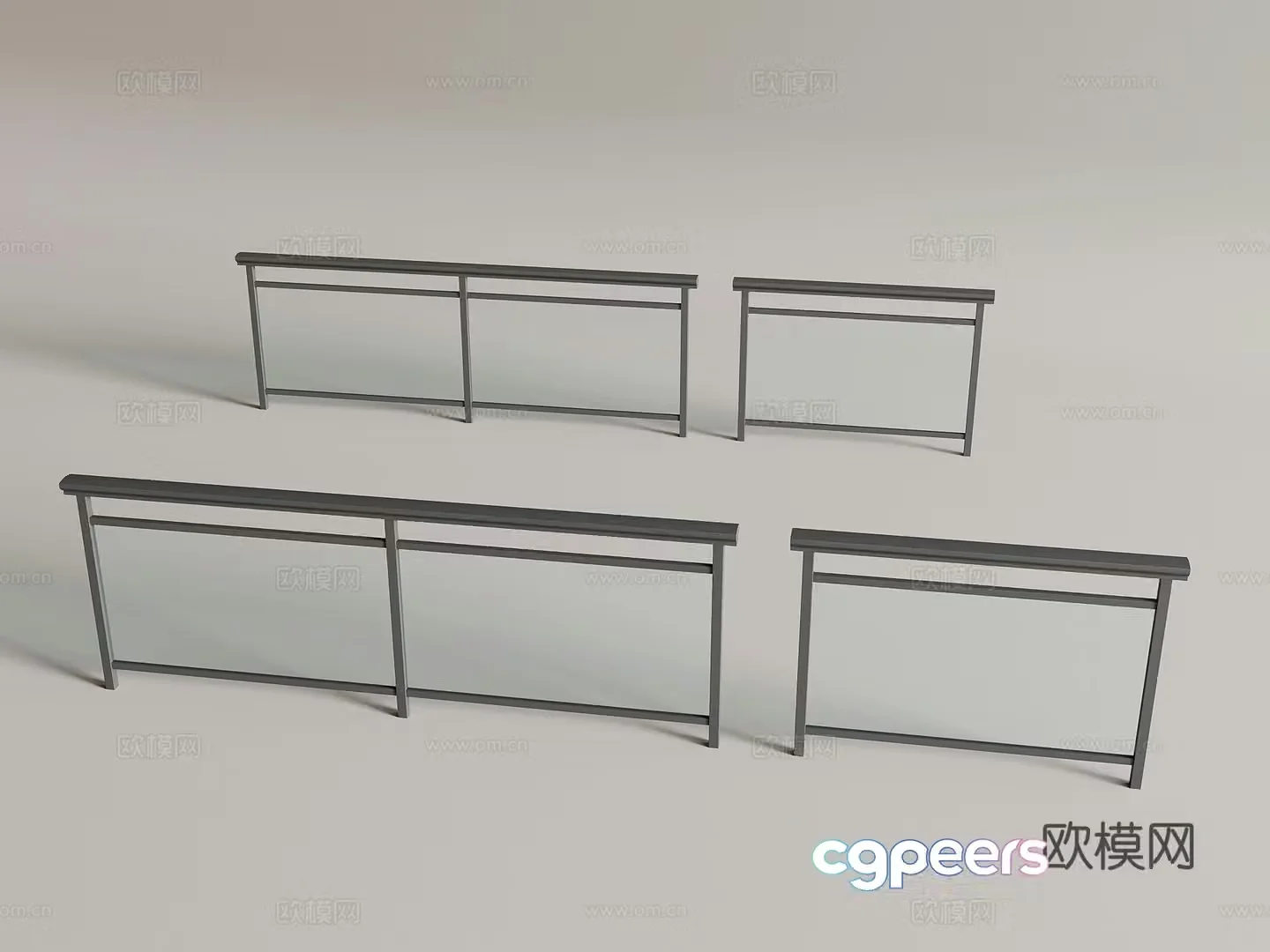 16 Railings Modern Glass Railings Glass Guardrail 3D Model