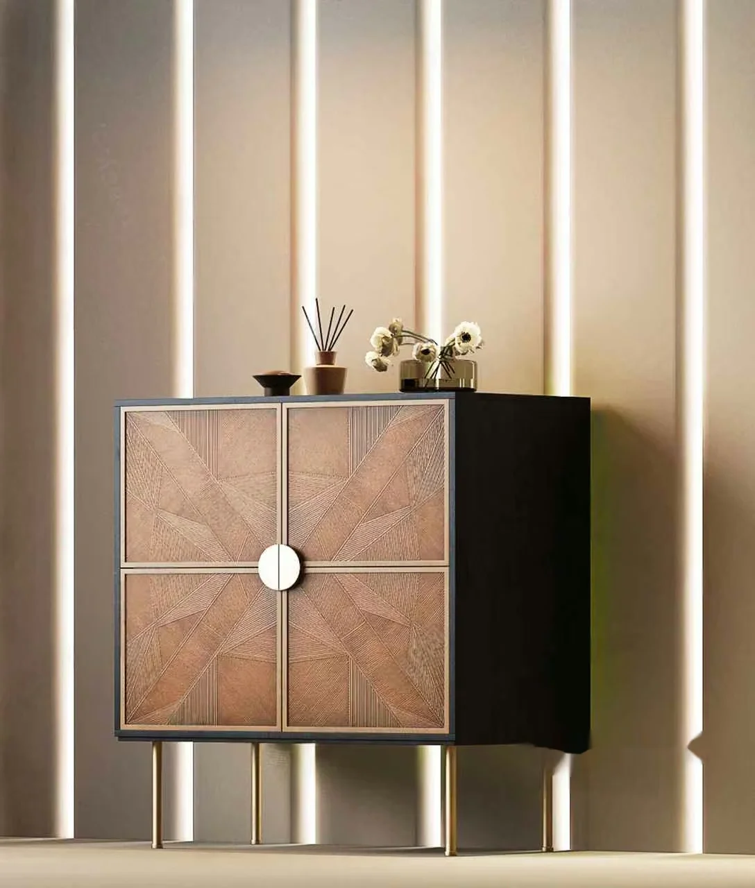 Mid-Century Modern Cabinet 3D Model – 16281 – VRAY Render