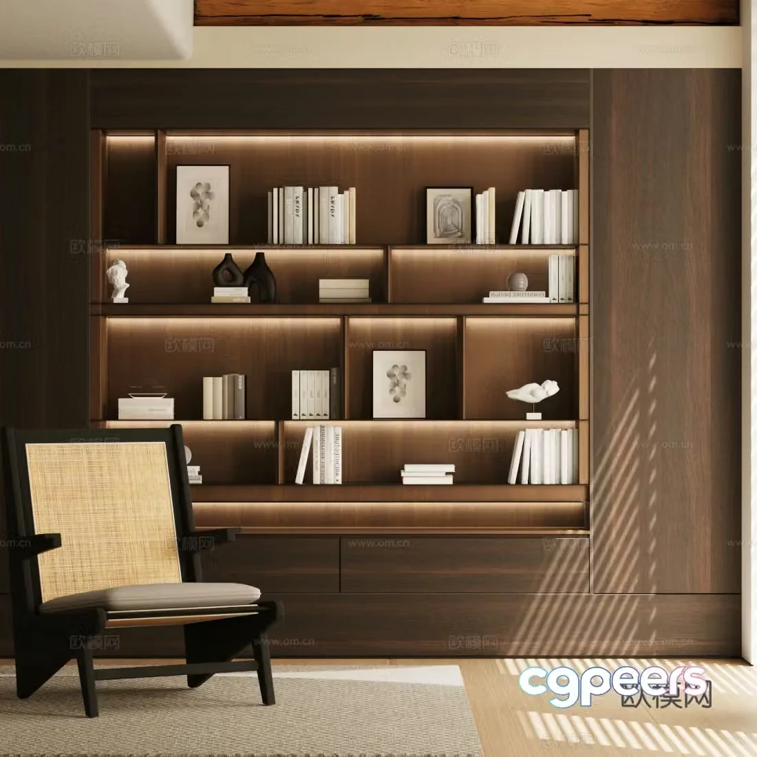 Medium style study living room and study medium style single sofa medium style leisure chair sofa chair 3d model