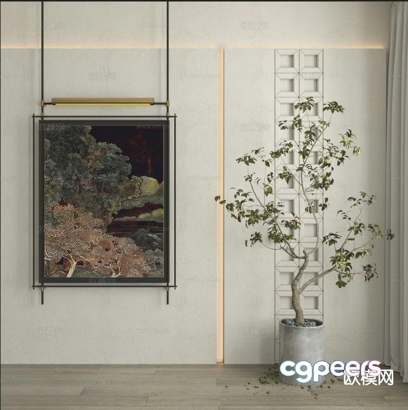 Medieval style decorative painting art painting hanging painting 3D model