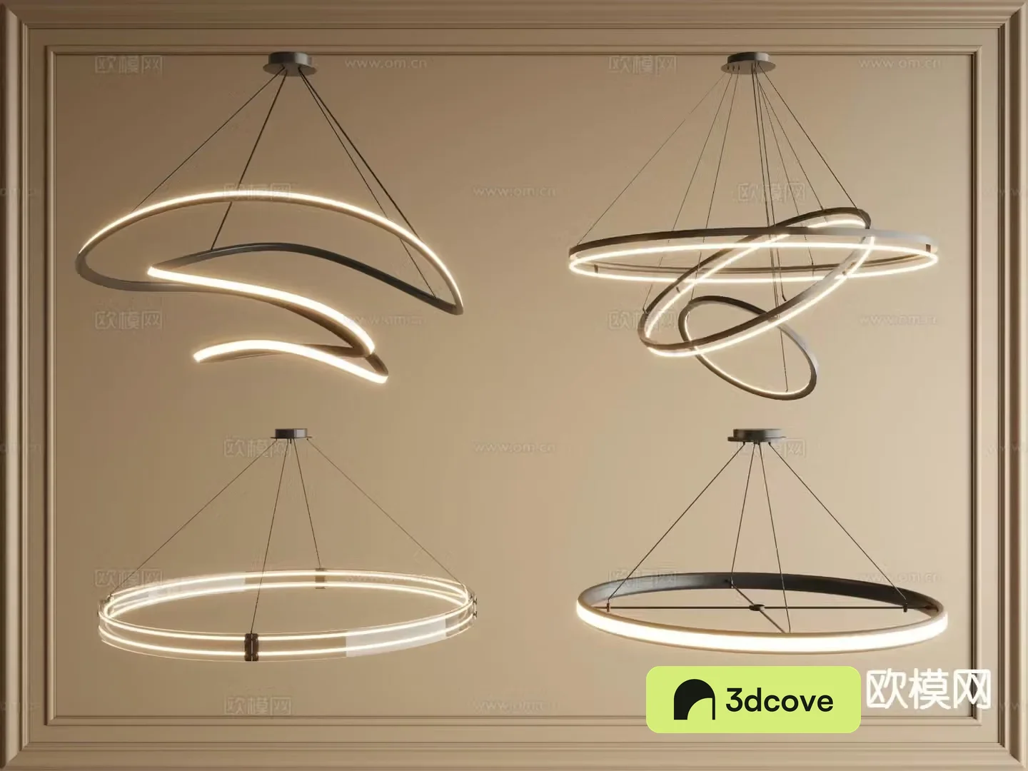 Light luxury chandelier ring chandelier hall chandelier