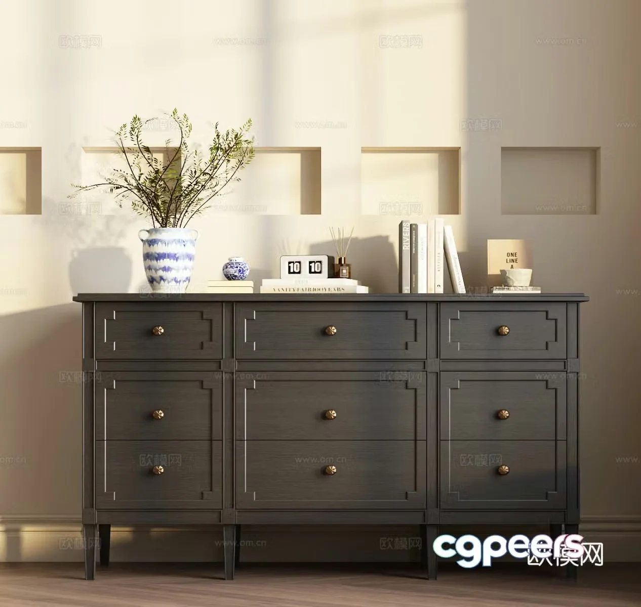 American end viewing platform American entrance cabinet American side cabinet American chest of cabinet 3D model