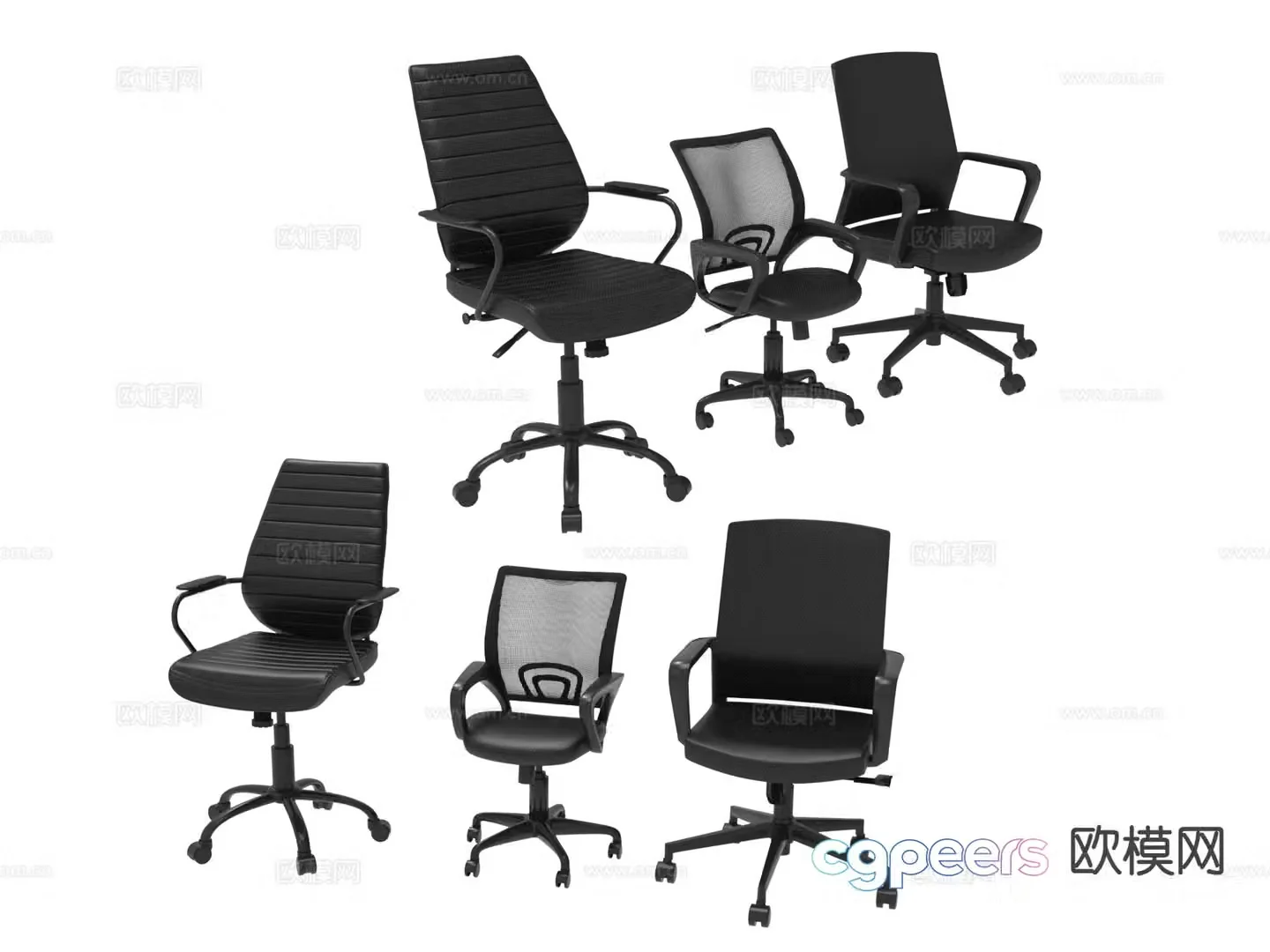 Modern office chair conference chair staff chair 3d model