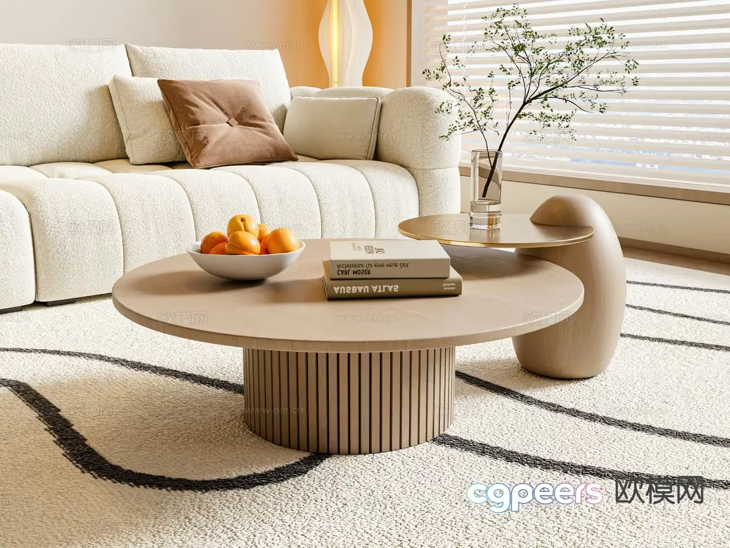 Modern mother-child coffee table 3d model