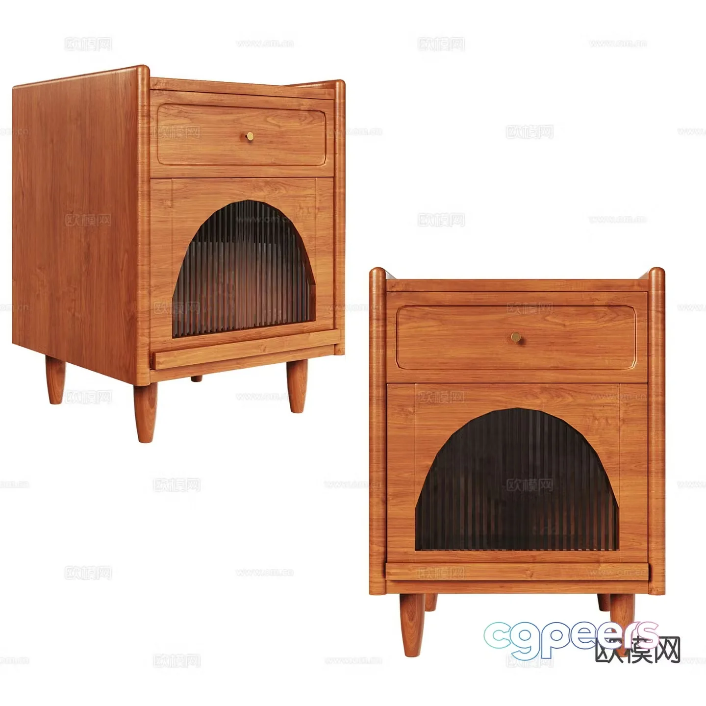Medieval style bedside table 3d model