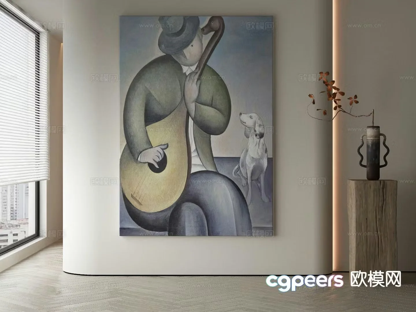 Wabi-sabi art painting figure painting decorative painting 3d model