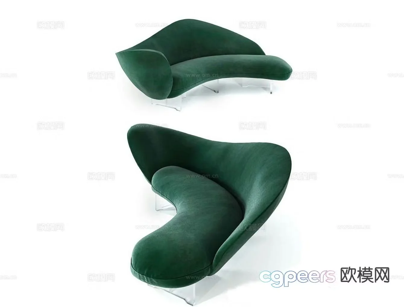 French sofa special shaped sofa 3d model
