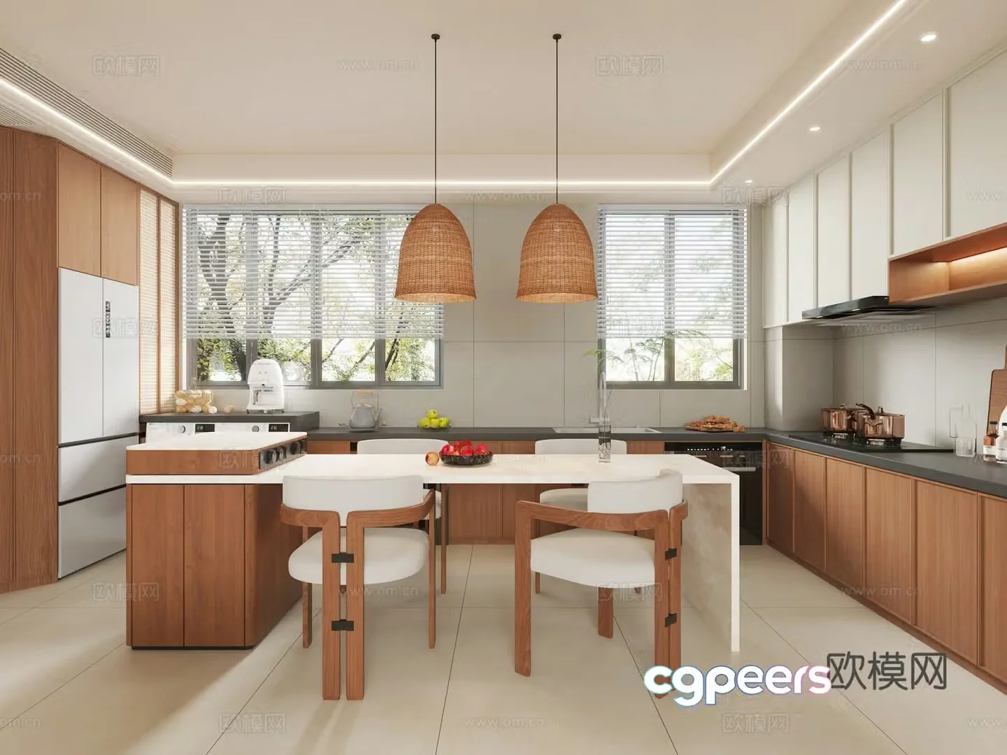 Middle style kitchen 3d model