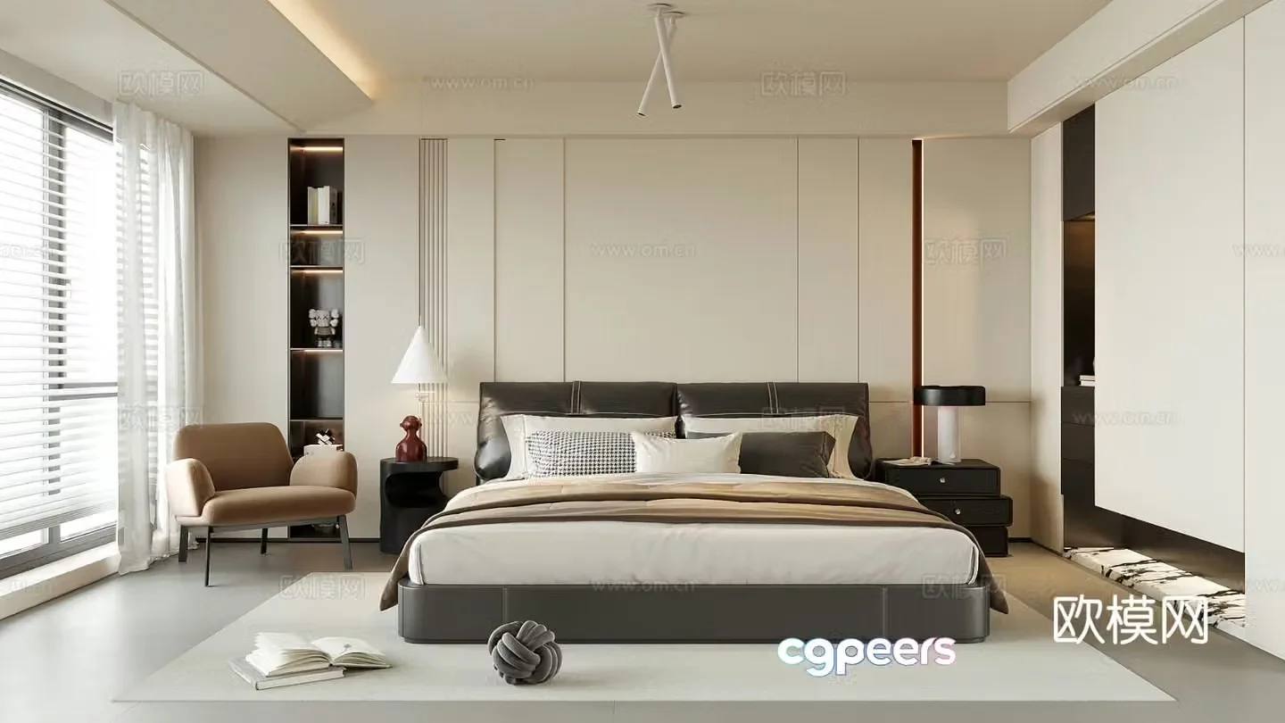 Modern bedroom master bedroom 3d model