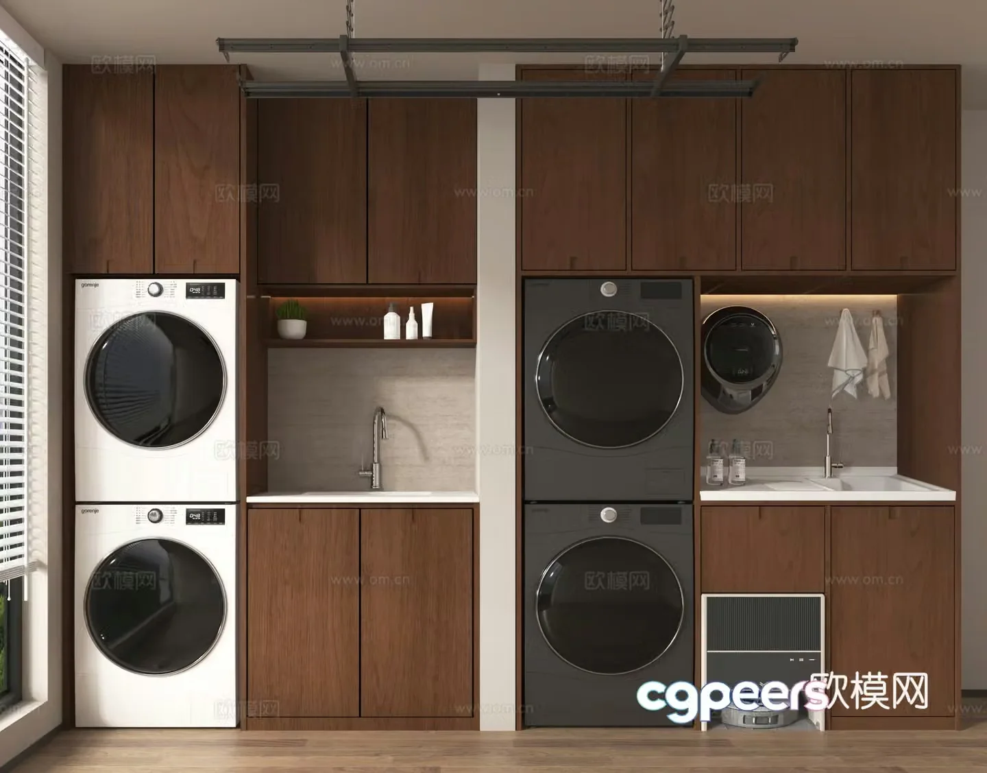 Washing cabinet wall-mounted washing machine drying machine 3D model
