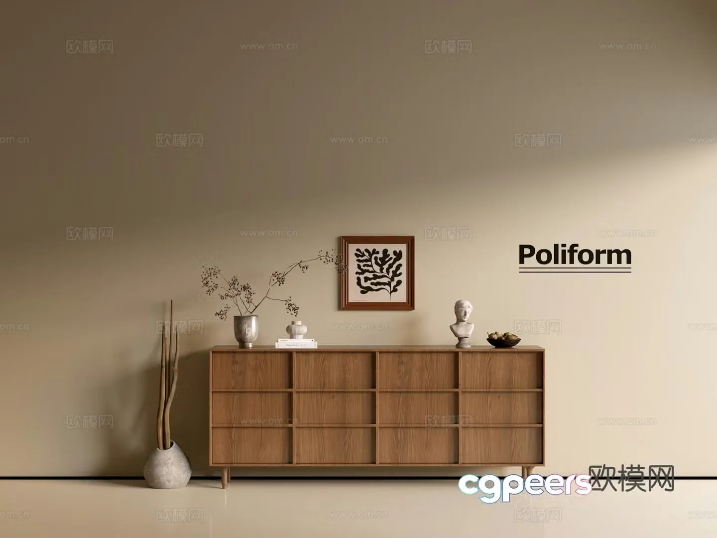 Modern wood grain cabinet ins wind minimalist wind cabinet whole cabinet sideboard balcony cabinet storage 3D model