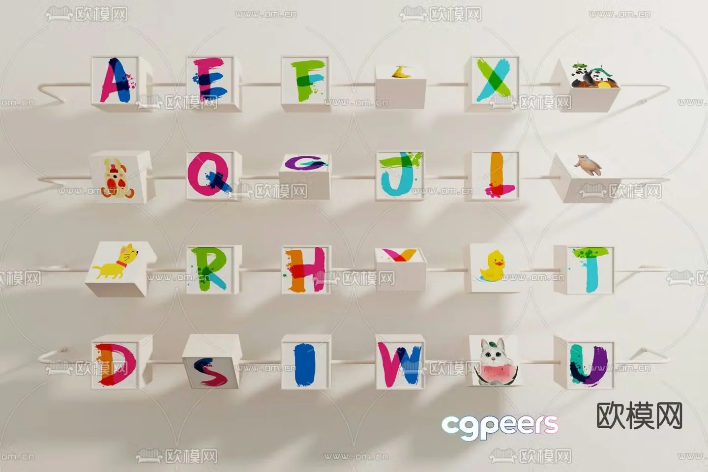 Children’s interactive wall toys 3d model