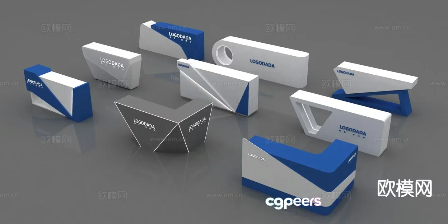 Reception desk exhibition stand service desk front desk 3d model
