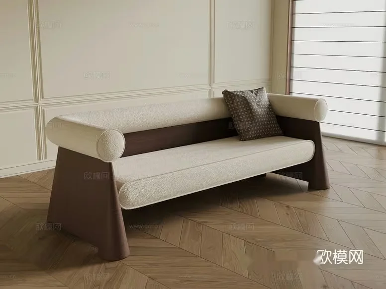 Modern Beige Sofa 3D Model – 12127 – VRAY Render