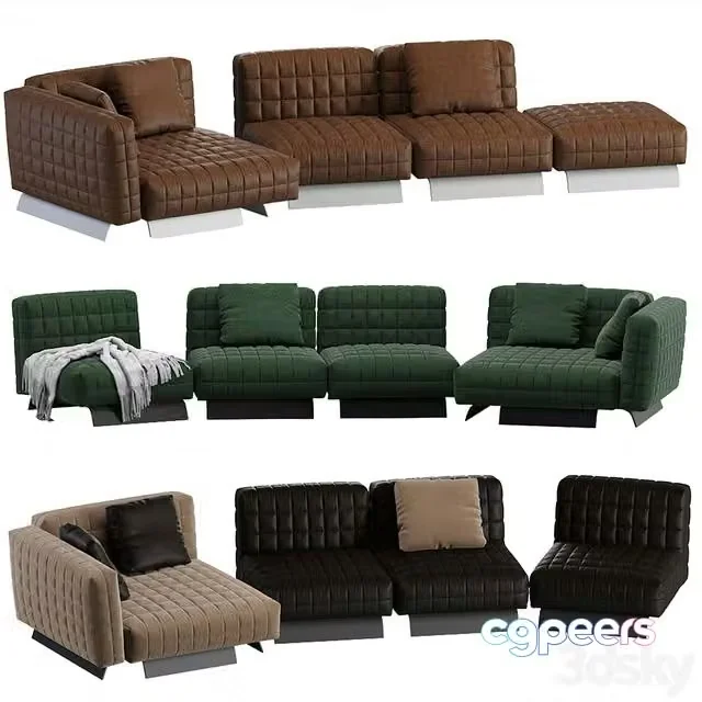 3ds Max Free – Minotti TWIGGY Modular Sofa 05