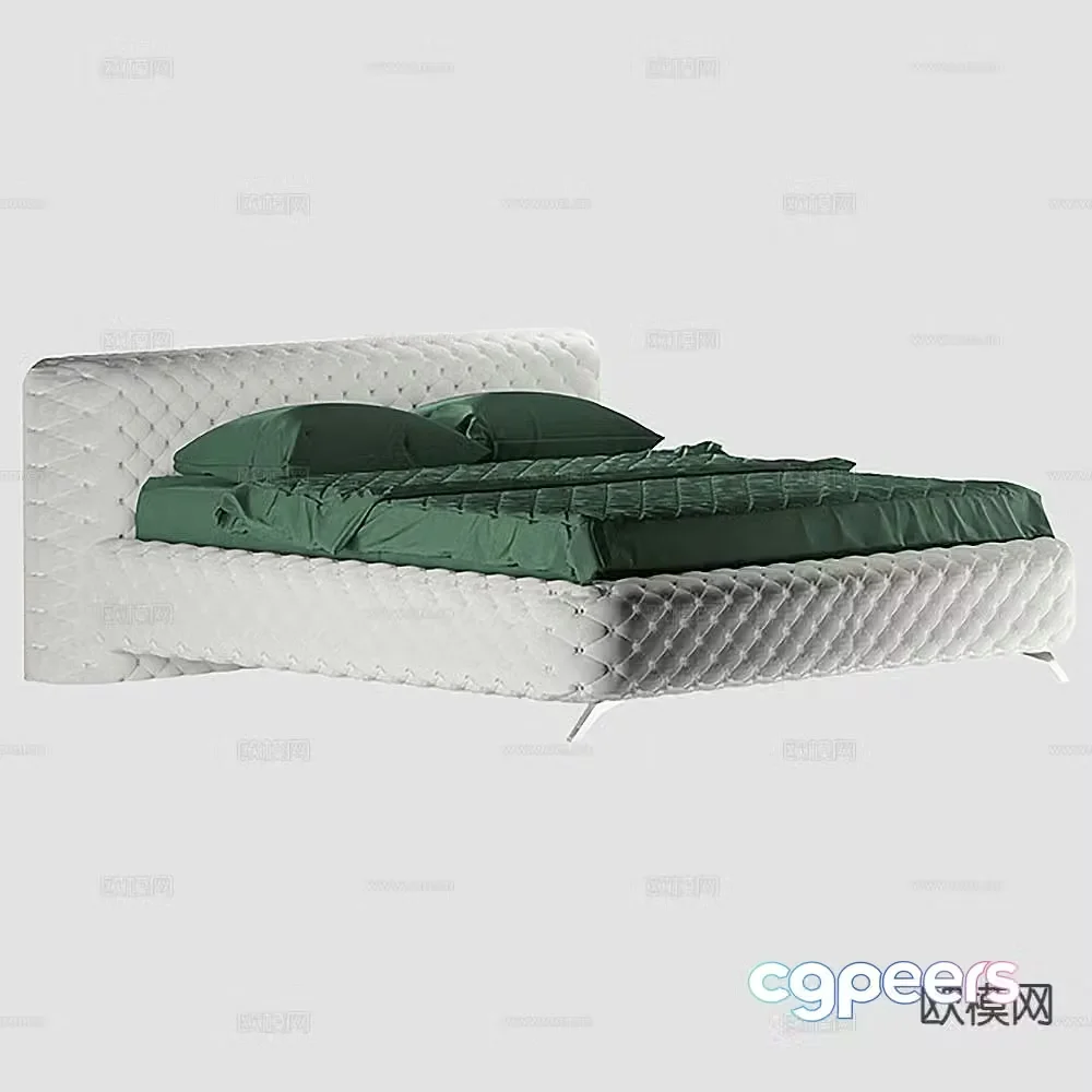 Modern double bed 3d model
