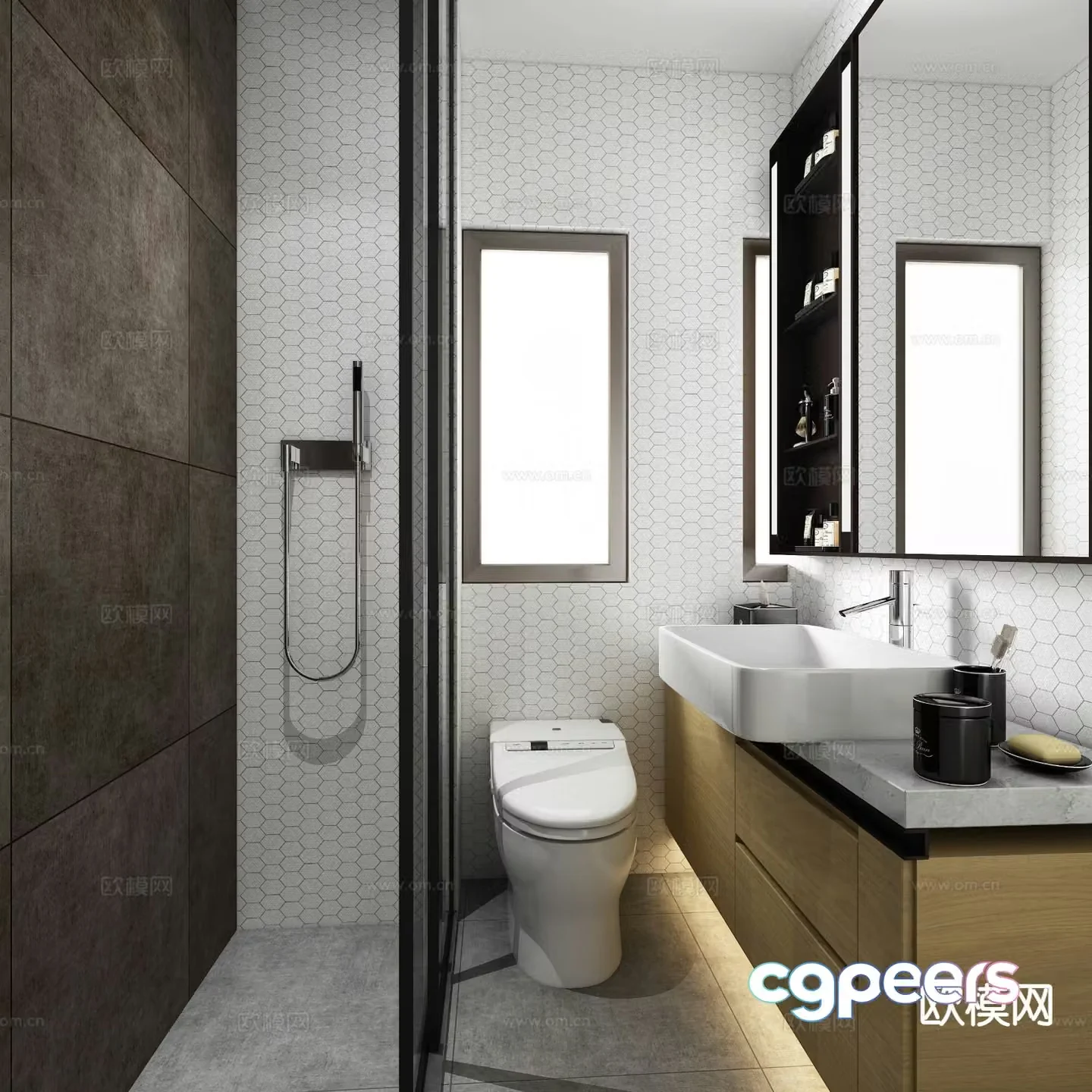 Modern bathroom bathroom toilet 3d model