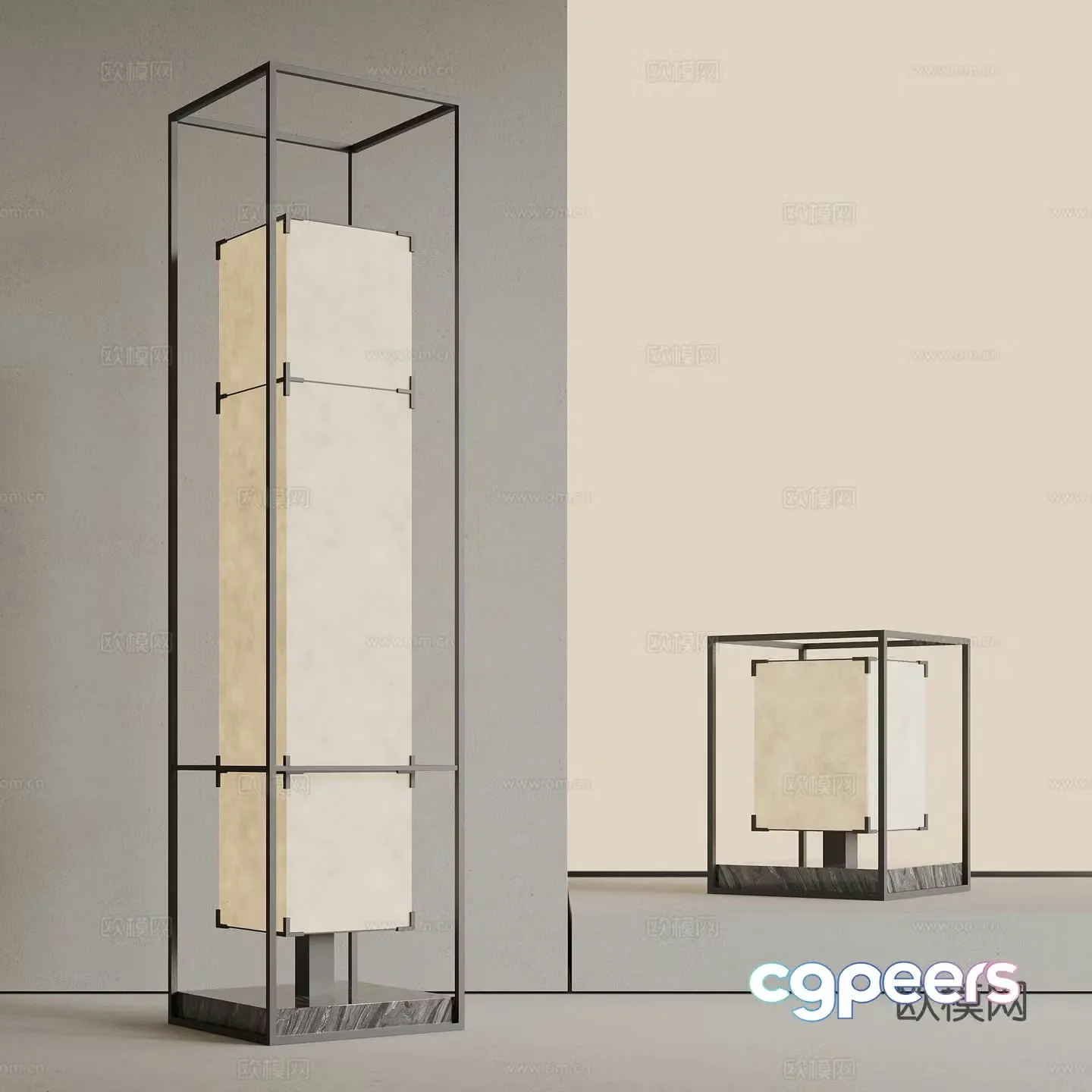15 new Chinese lamp combination table lamp 3D model