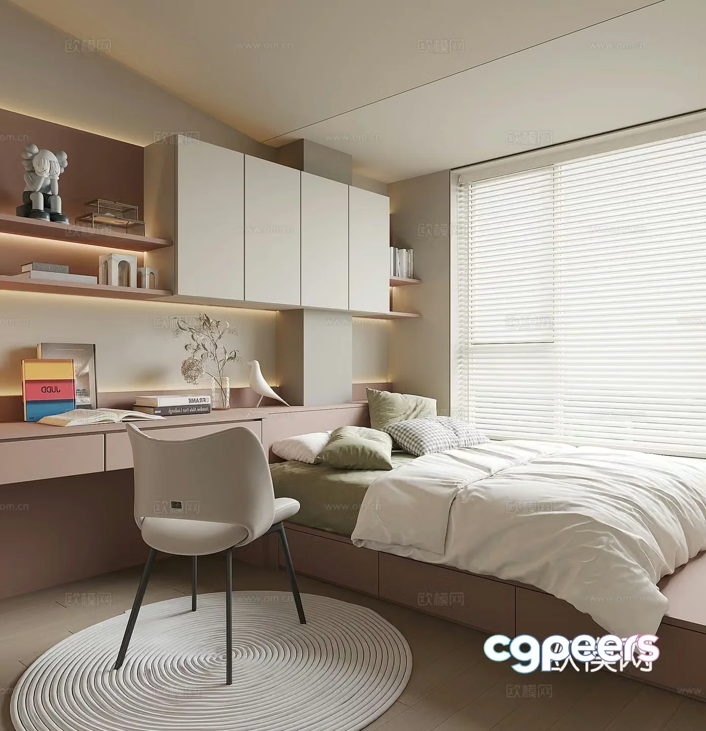 Modern tatami bedroom 3d model