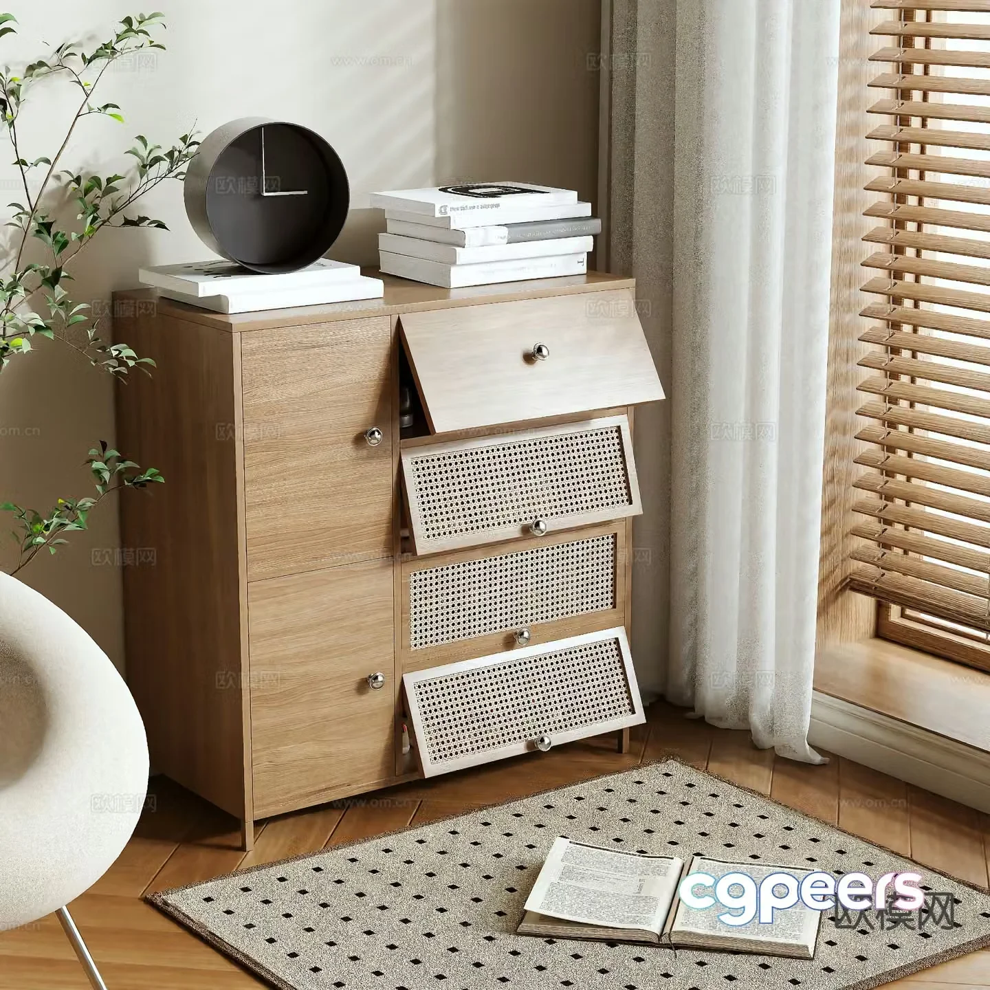Modern shoe cabinet 3d model
