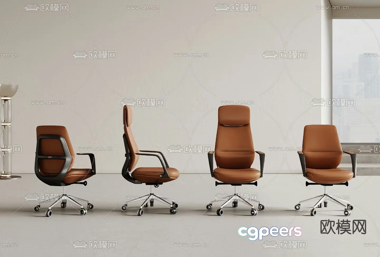 Leather office chair staff chair executive chair 3d model