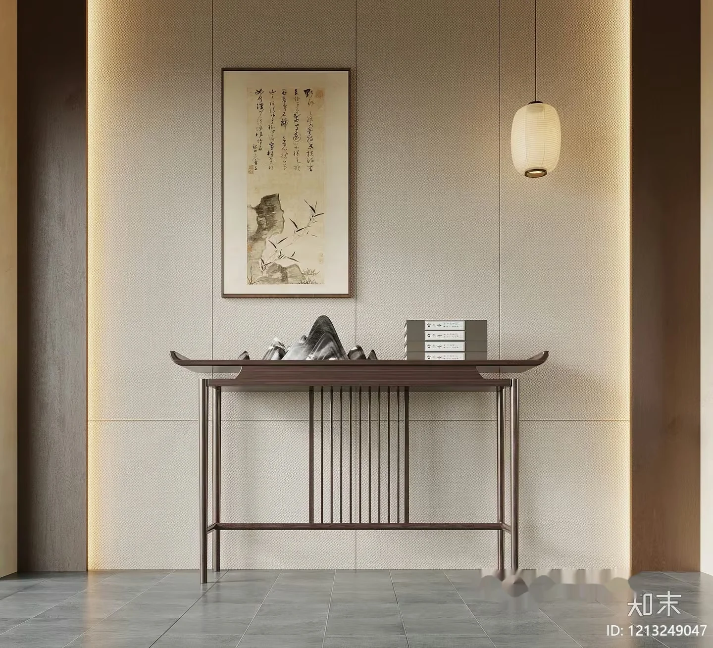 A Table With A Shelf 3D Model – 5845 – VRAY Render