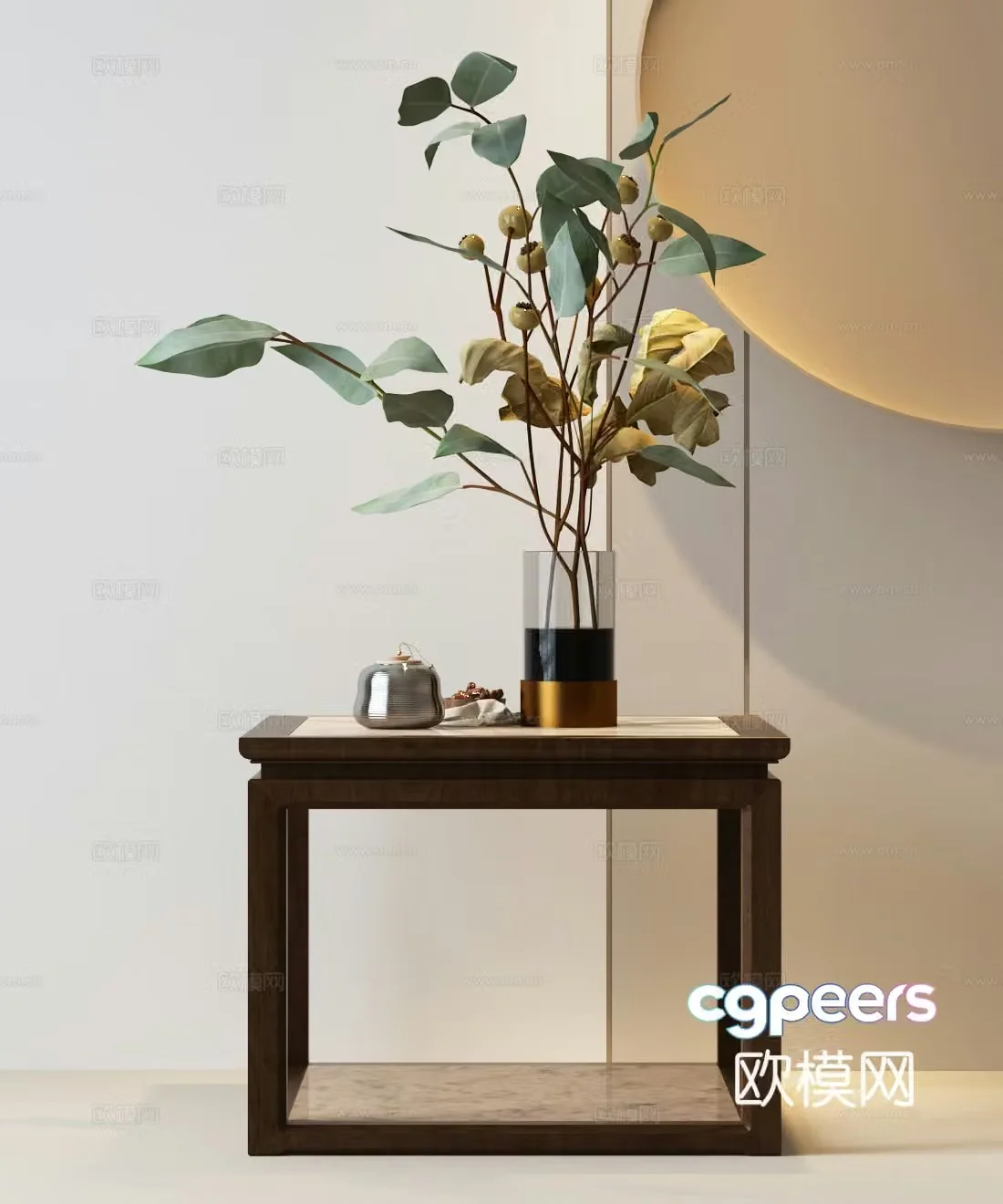 New Chinese coffee table Song’s coffee table New Chinese side table New Chinese corner table 3D model