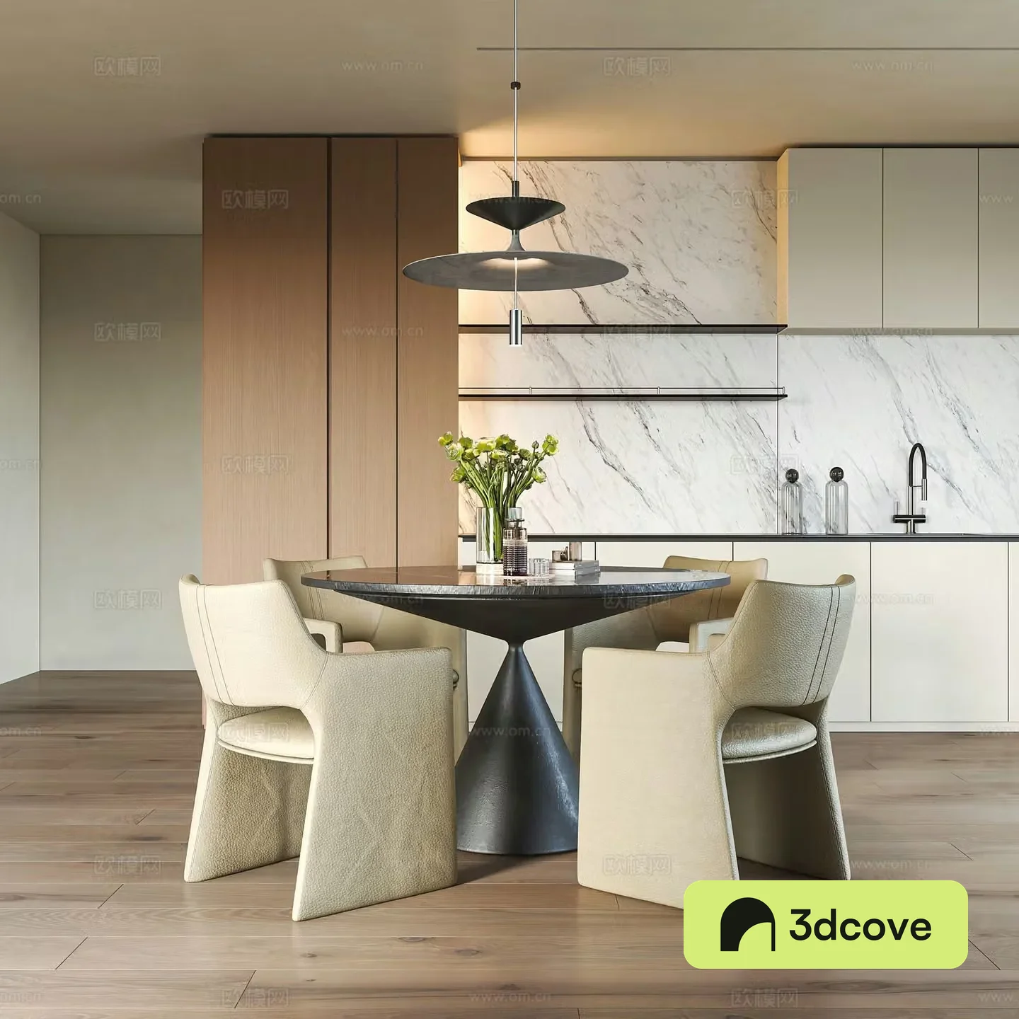 Modern dining table and chair combination