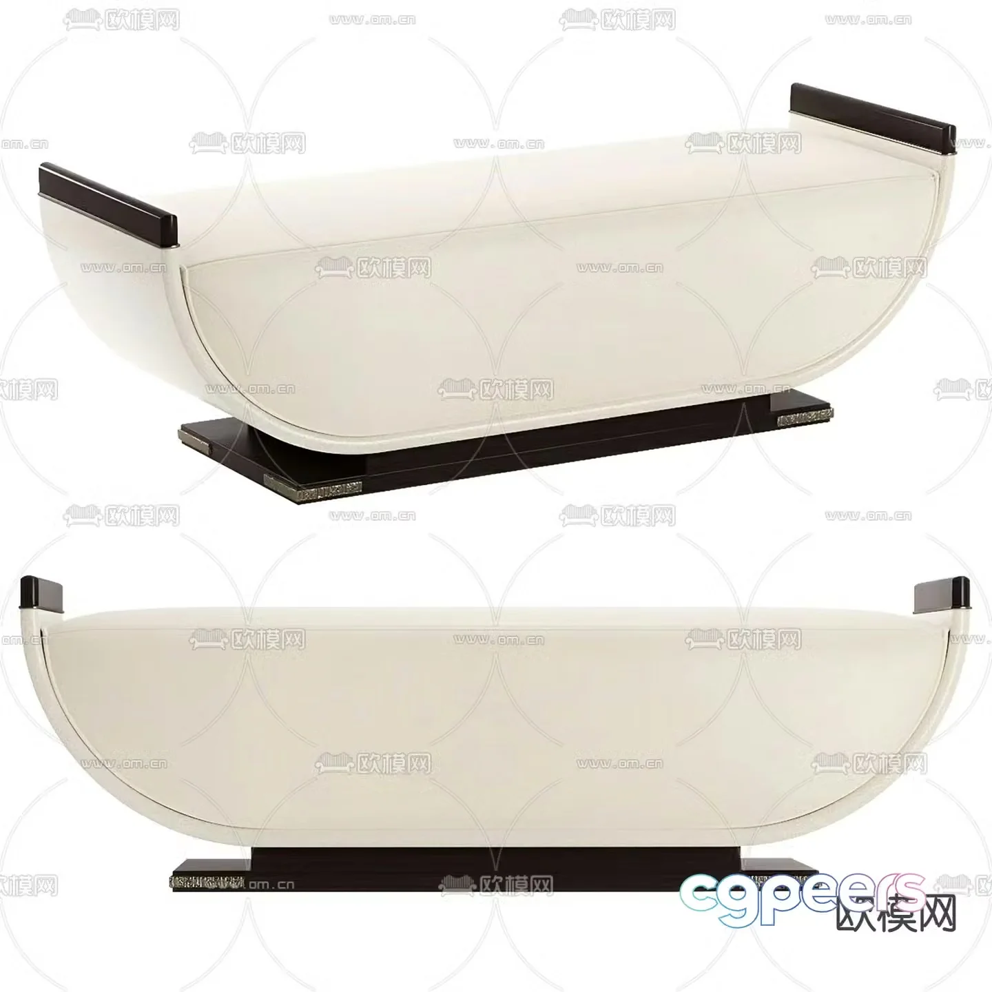 Caracole upholstered bench 3d model