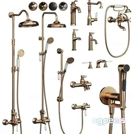 Gold Shower Head 3D Model – 11758 – VRAY Render