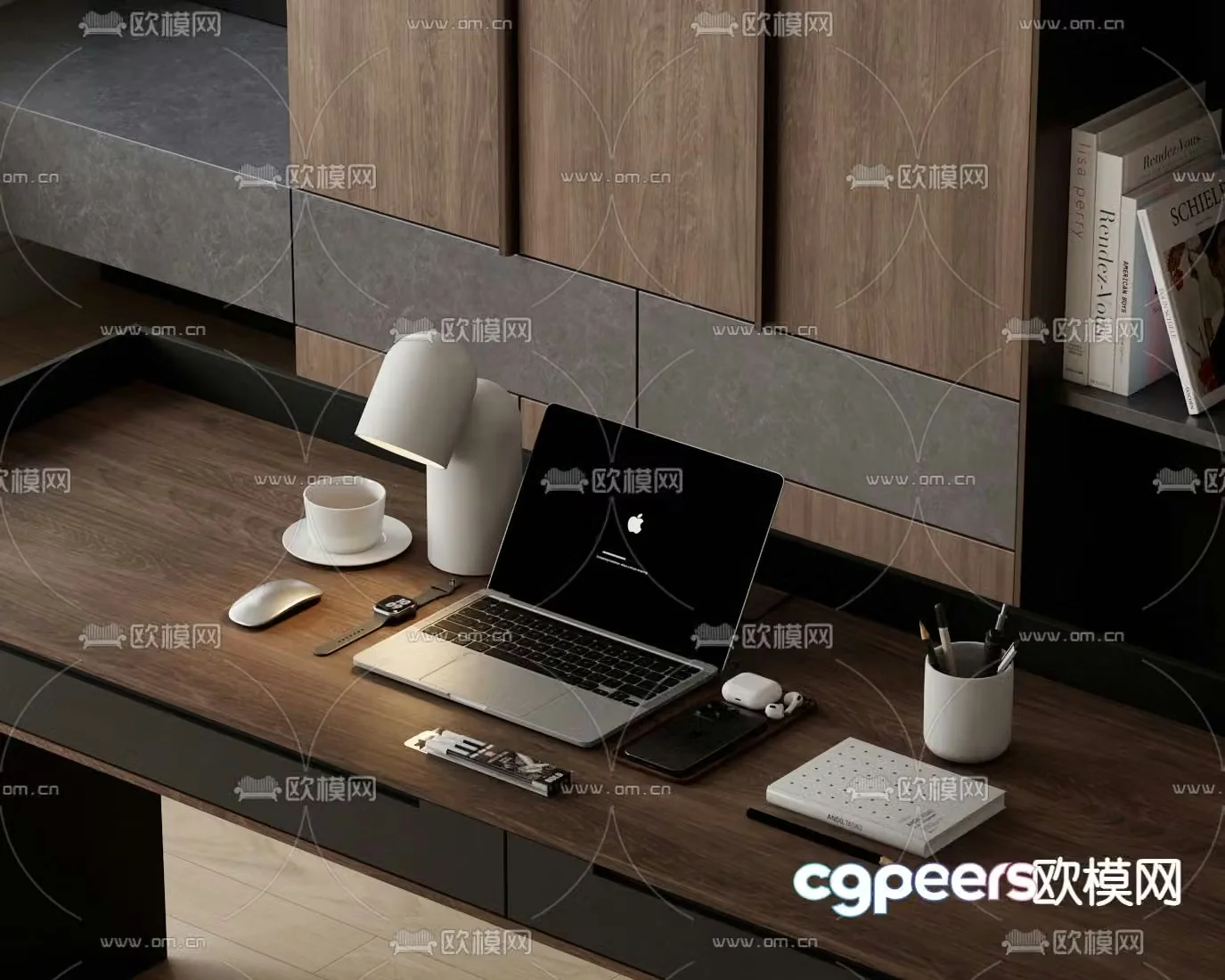 Office accessories computer pen holder 3d model