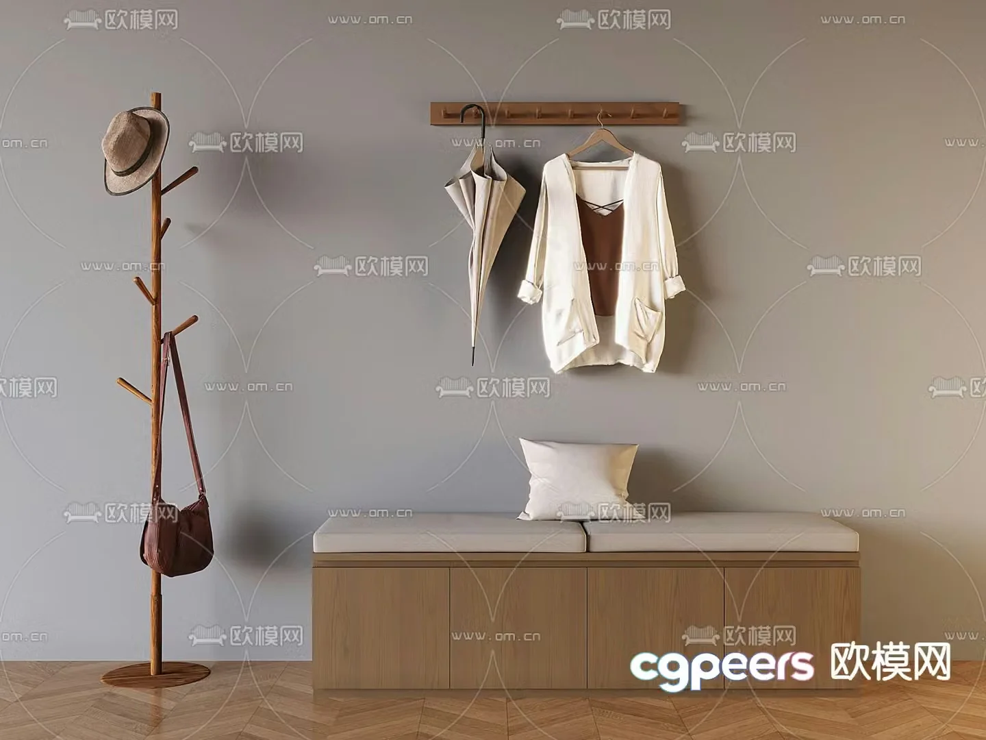 Wabi Sabi stool shoe changing stool 3d model