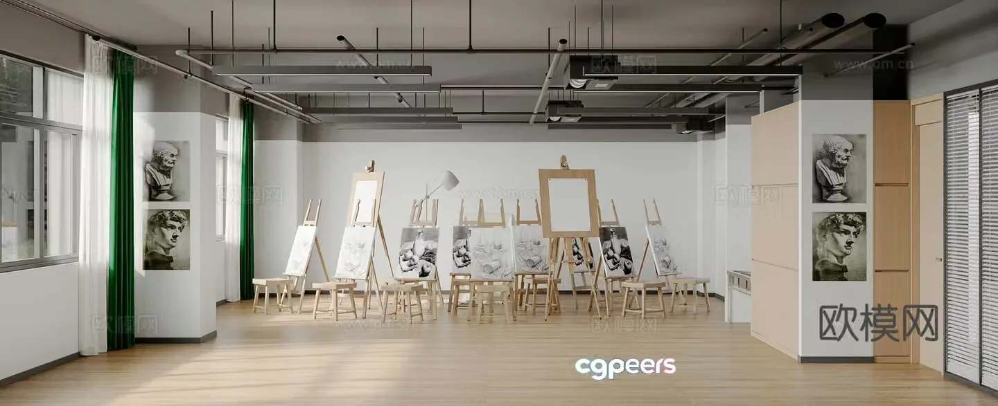 Art classroom 3d model
