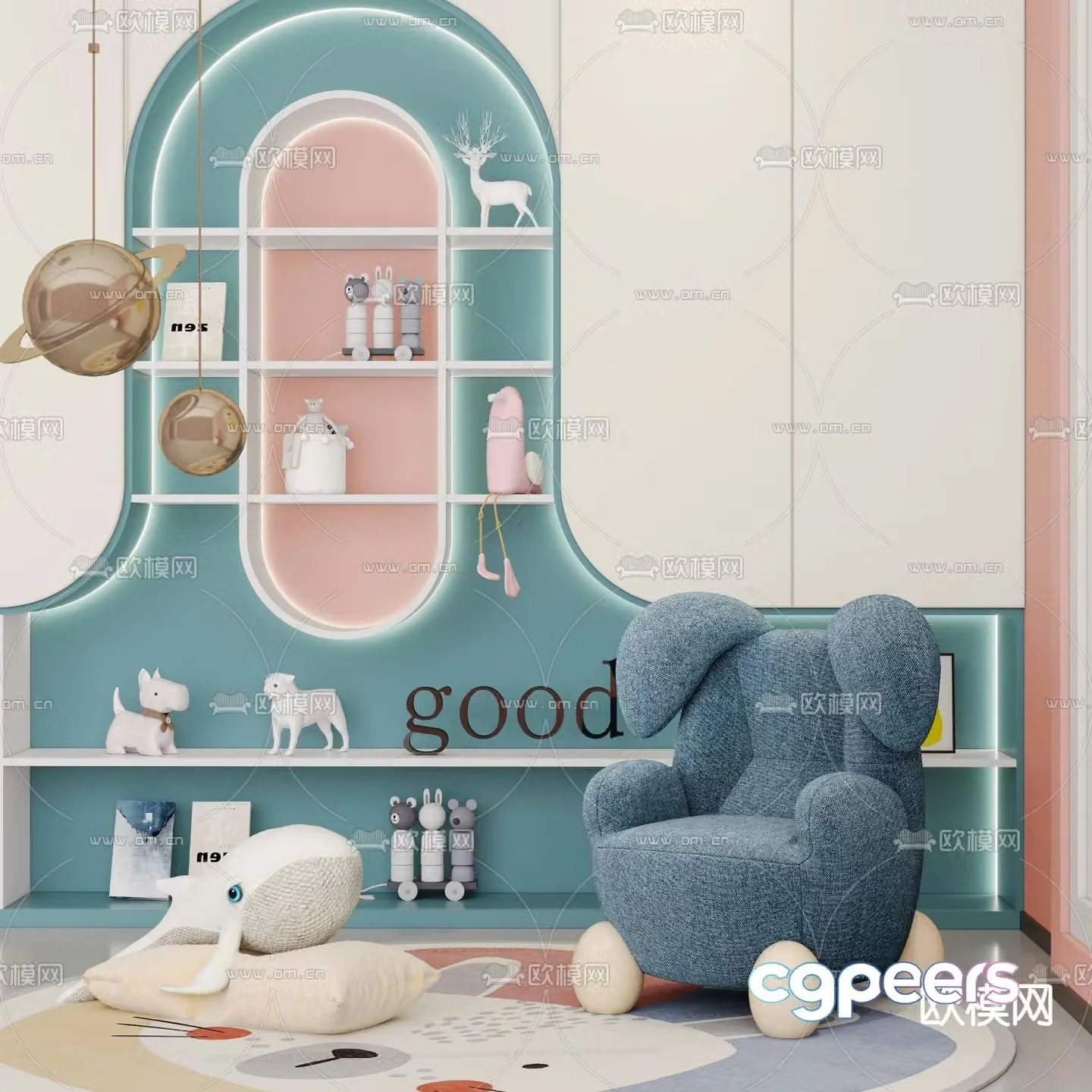 Modern children’s decorative cabinet 3d model