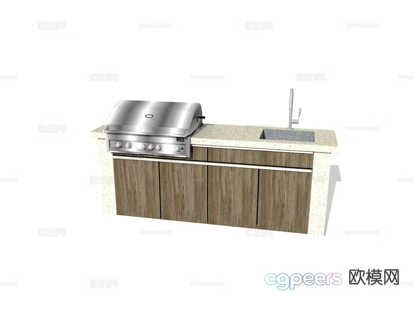 Modern sink oven 3d model