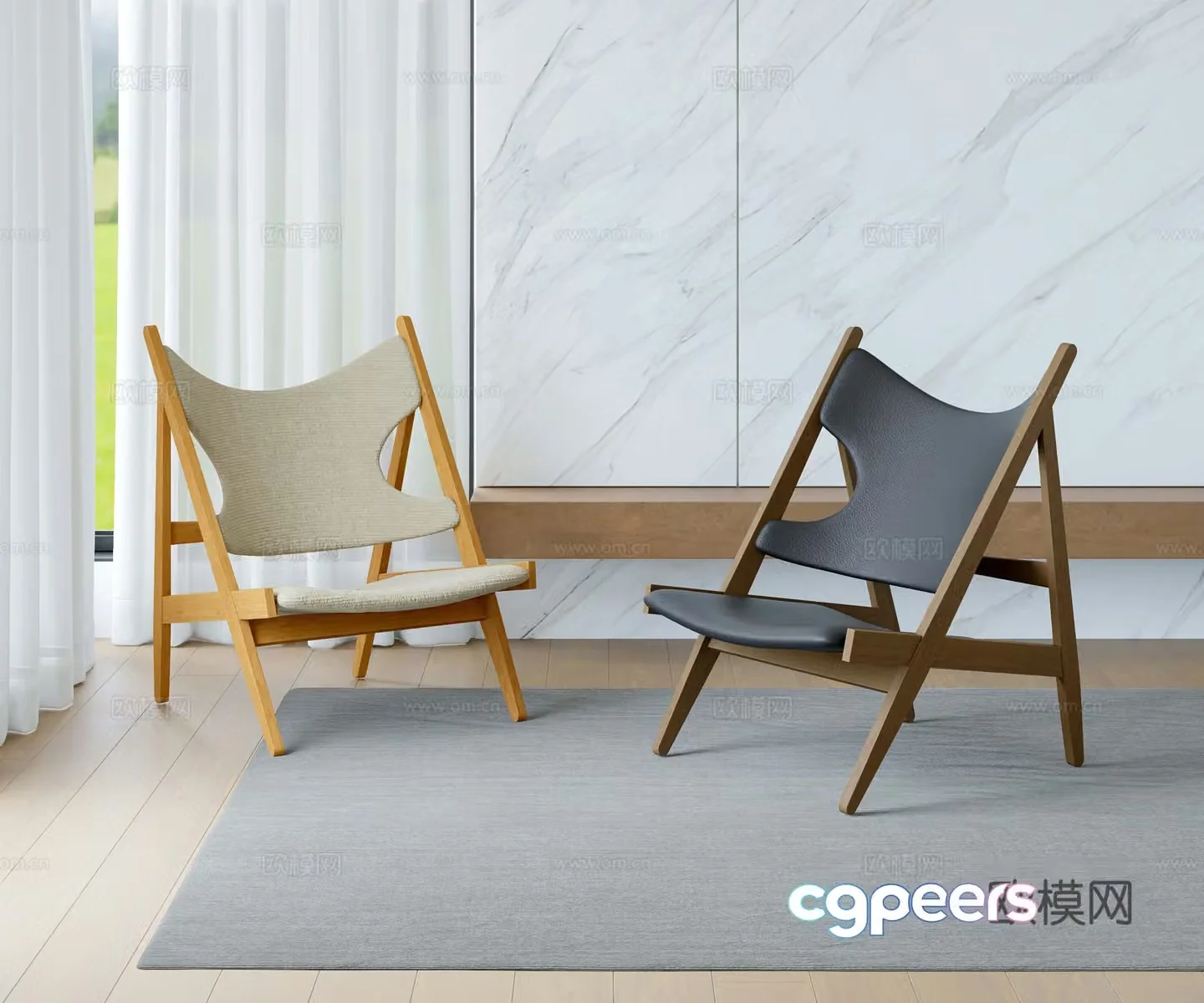 Wasabi sofa chair leisure chair 3d model